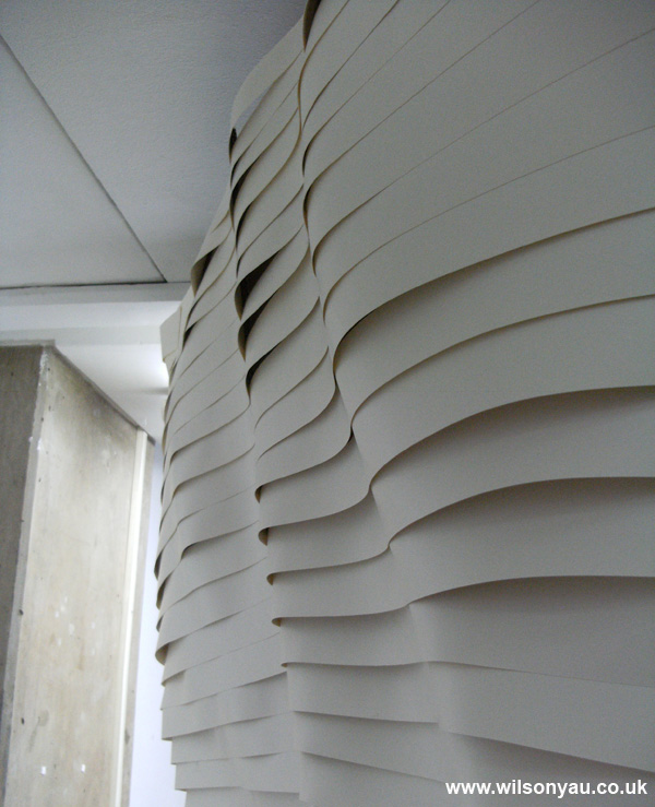 Paper architecture, site-specific installation, by Wilson Yau, 2010