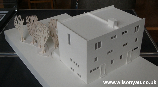 Back façade: 13-19 Woinovichgasse, Werkbund housing estate, Vienna. Model by Wilson Yau, 2011