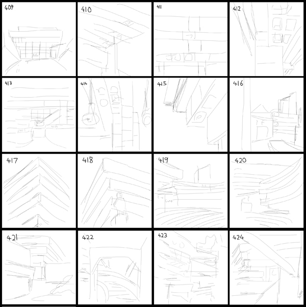 Quick sketches of the Birmingham Central Library building and Paradise Forum, 2nd January 2014. © Wilson Yau