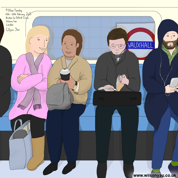 Tuesday morning, Brixton to Oxford Circus, Victoria line, 10th - 26th February 2015, London
