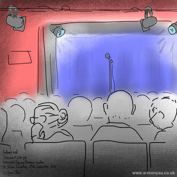 Interval, Stewart Lee comedy gig, Leicester Square Theatre, London, 29th September 2015 