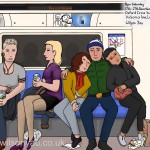 11pm Saturday, Oxford Circus to Brixton stations, Victoria line, London, 17th December 2016 (Drawing 807)