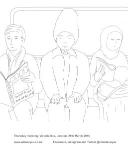 Colouring-in sheet, Victoria line, 2015 (Drawing 458)