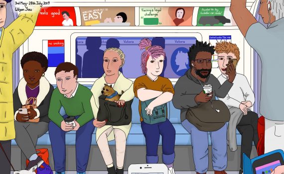 Dogs, coffee and phones, Victoria line, 3rd May 2019