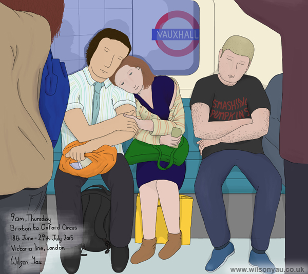 Sleeping commuters, Victoria line, 18th June 2015