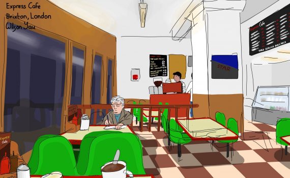 Drawing of Express Cafe, Brixton